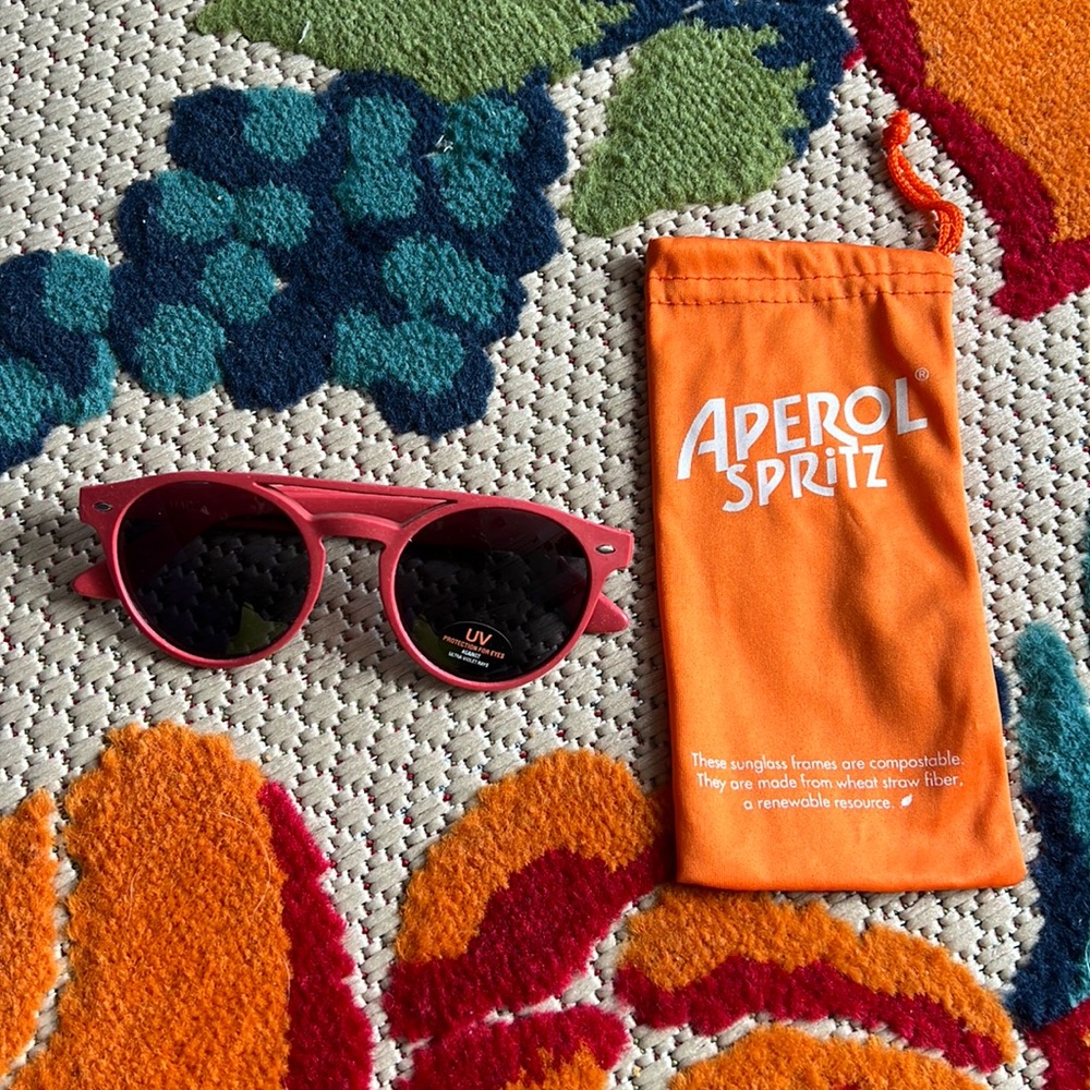 Coral Eco-Chic Sunglasses. Orange Aperol Spritz!